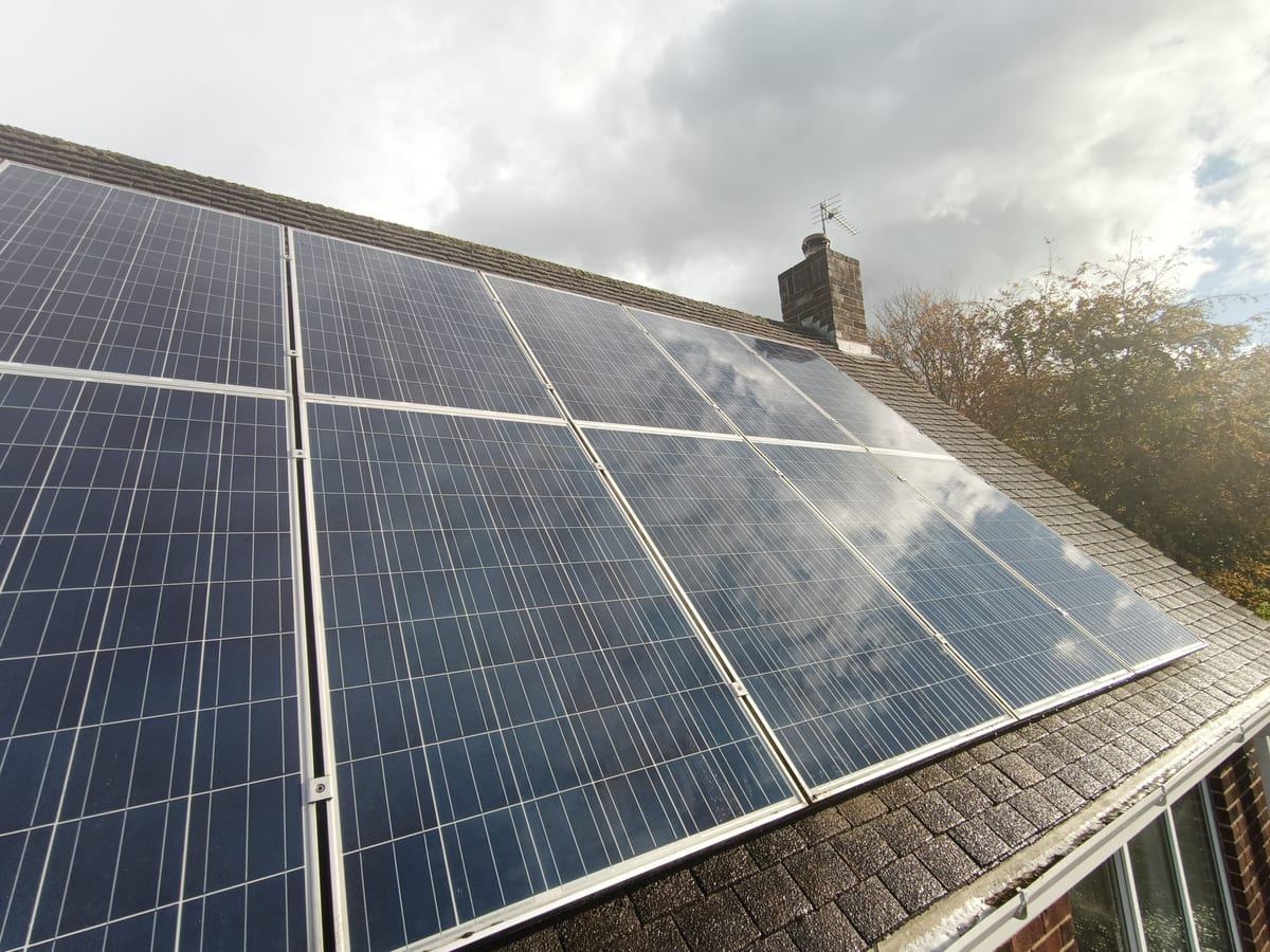 Solar panels after cleaning in Grimsby